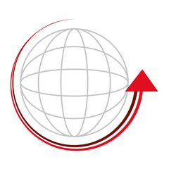 sphere with arrow around vector illustration design