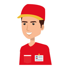 courier worker avatar character vector illustration design