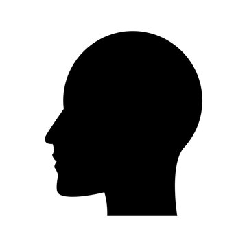 man head silhouette, profile male avatar icon vector illustration
