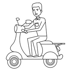 courier in scooter icon vector illustration design