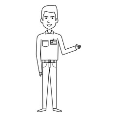 young man avatar character vector illustration design