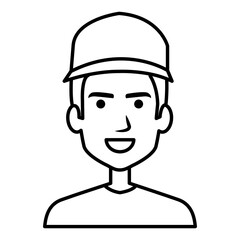 courier worker avatar character vector illustration design