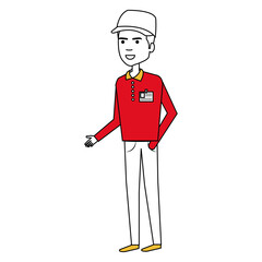 courier worker avatar character vector illustration design