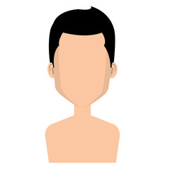 young man shirtless avatar character vector illustration design