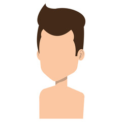 young man shirtless avatar character vector illustration design
