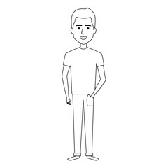 young man avatar character vector illustration design