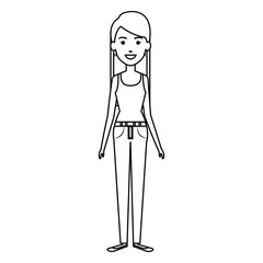 beautiful and young woman character vector illustration design