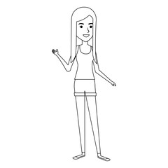 beautiful and young woman character vector illustration design