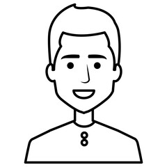 young man avatar character vector illustration design