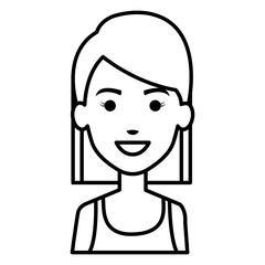 beautiful and young woman character vector illustration design