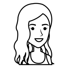 beautiful and young woman character vector illustration design