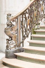 Ornate handrail of wrought iron