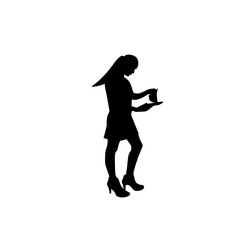 Silhouette of girl who reads