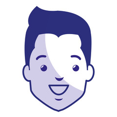 young man head avatar character vector illustration design