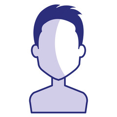 young man shirtless avatar character vector illustration design