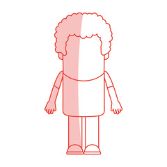 Flat line monocromatic standing man icon design. Vector illustration.