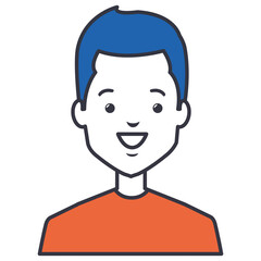 young man avatar character vector illustration design