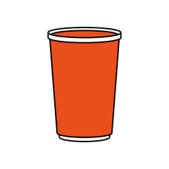 Orange cup over white background. Vector illustration.