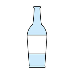 Flat line bottle over white background. Vector illustration.