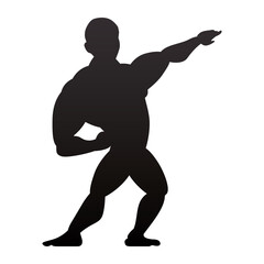 Fototapeta na wymiar Bodybuilding man silhouette icon vector illustration graphic design