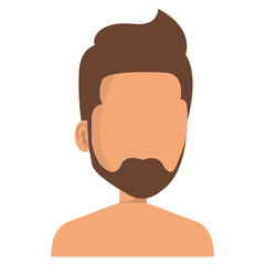 young man shirtless avatar character vector illustration design