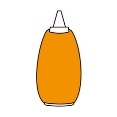 Flat line mustard sauce over white background. Vector illustration.