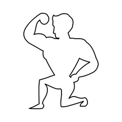 Obraz na płótnie Canvas Bodybuilding man silhouette icon vector illustration graphic design