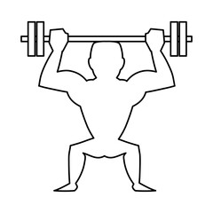 Bodybuilding man silhouette icon vector illustration graphic design