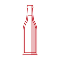Flat line monocromatic bottle over white background. Vector illustration.