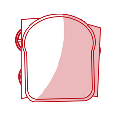 Flat line monocromatic sandwich over white background. Vector illustration.