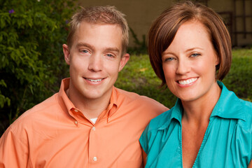 Portrait of a loving couple smiling.