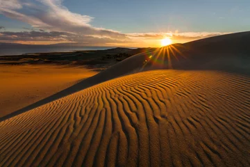  Picturesque desert landscape with a golden sunset over the dunes © Anton Petrus