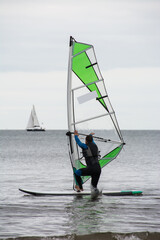 Man windsurfing