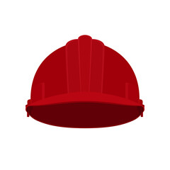 Working Hard Hat, Red Safety Helmet on White Background , Vector Illustration