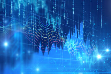 technical financial graph on technology abstract background