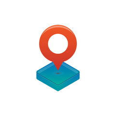 Location Map Isometric water icon vector template