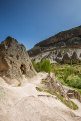 Ancient cave house in Soganli valley in Cappadocia, central Turkey