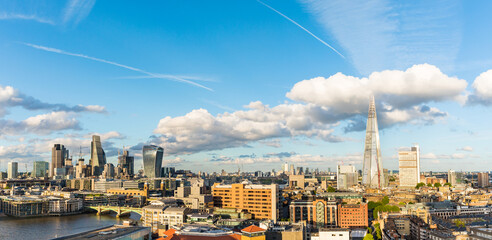 London city aerial panoramic view