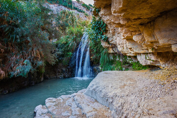 The waterfall and small scenic pond