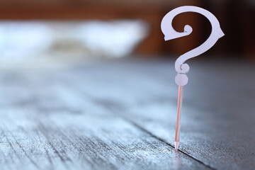 Question mark on toothpick