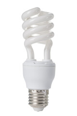 Fluorescent light bulb isolated on the white background.
