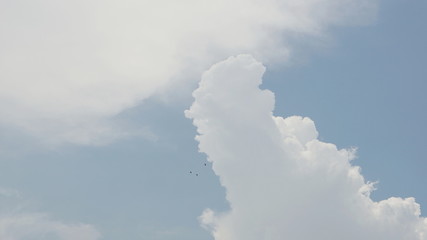 The blue sky and clouds