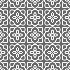 Grey ornamental seamless wallpaper pattern, vector illustration