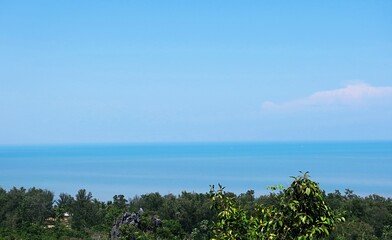 Tropical and blue ocean view. Tropical ocean landscape