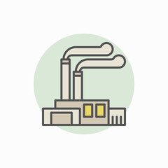 Factory and plant colorful icon