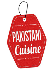 Pakistani cuisine red leather label or price tag
