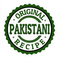 Original pakistani recipe label or stamp