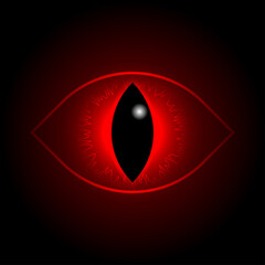 Vector red dragon eye.
