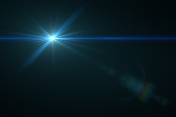 Lens Flare light over black background. Easy to add overlay or screen filter over photos