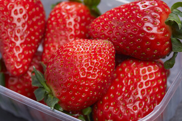 Beautiful and delicious fresh strawberries
